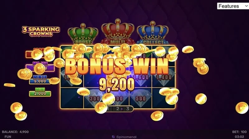 Bonusová výhra 3 Sparking Crowns